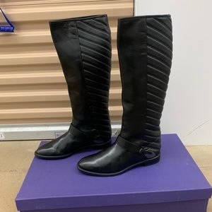 Stuart Weitzman Black Raceway Quilted Leather Boot